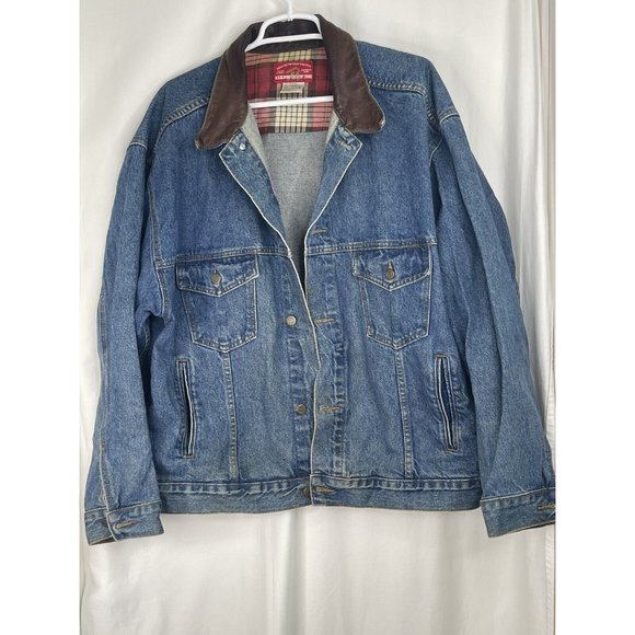 VINTAGE Marlboro Country Store Jacket Mens XL Blue Denim Jean Trucker 90s - Picture 1 of 16